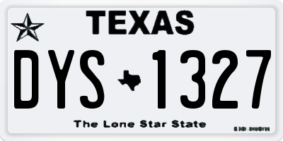 TX license plate DYS1327