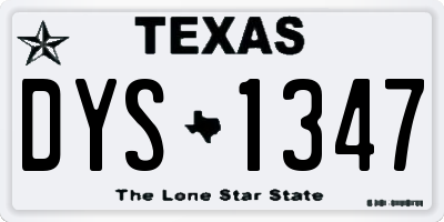 TX license plate DYS1347