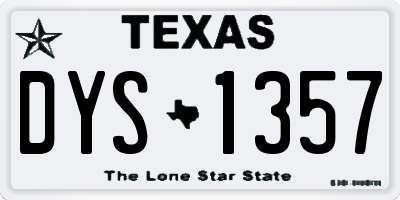 TX license plate DYS1357