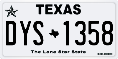 TX license plate DYS1358