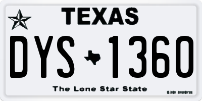 TX license plate DYS1360