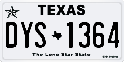 TX license plate DYS1364