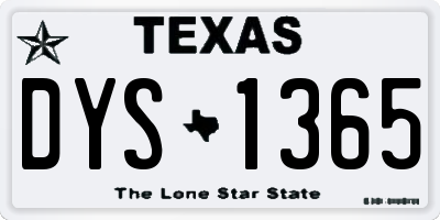 TX license plate DYS1365