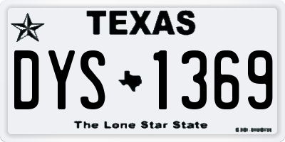TX license plate DYS1369