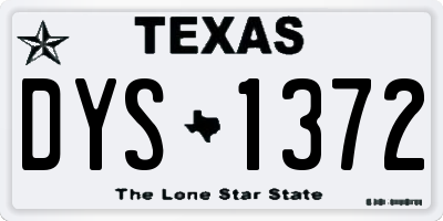 TX license plate DYS1372