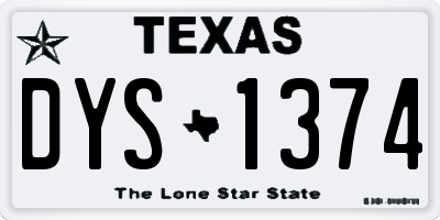 TX license plate DYS1374