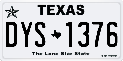 TX license plate DYS1376