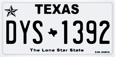 TX license plate DYS1392