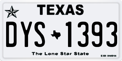 TX license plate DYS1393