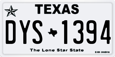 TX license plate DYS1394