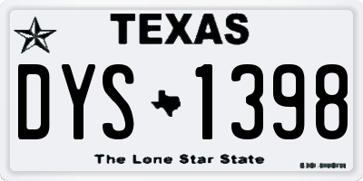 TX license plate DYS1398