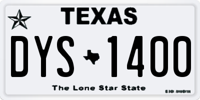 TX license plate DYS1400