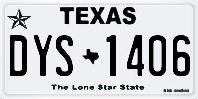 TX license plate DYS1406