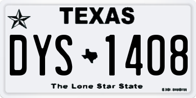 TX license plate DYS1408