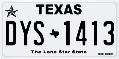 TX license plate DYS1413