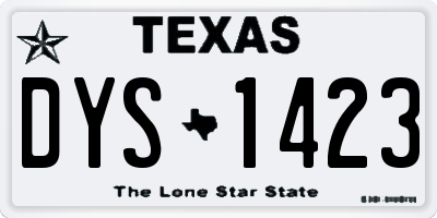 TX license plate DYS1423