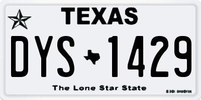 TX license plate DYS1429