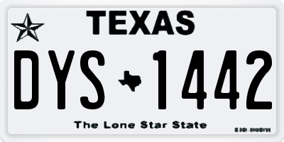 TX license plate DYS1442