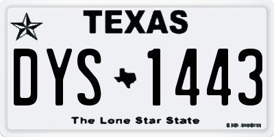 TX license plate DYS1443