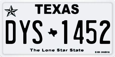 TX license plate DYS1452