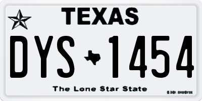TX license plate DYS1454