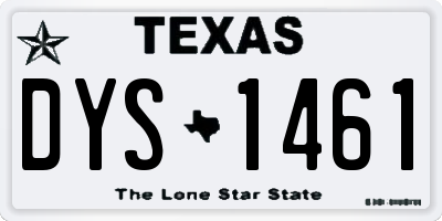 TX license plate DYS1461