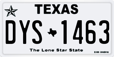 TX license plate DYS1463