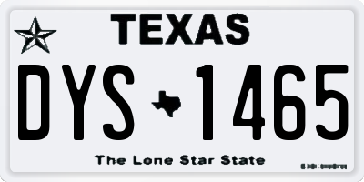 TX license plate DYS1465