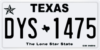 TX license plate DYS1475