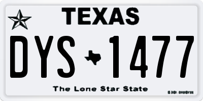 TX license plate DYS1477