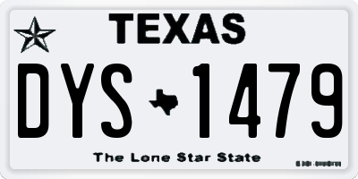 TX license plate DYS1479