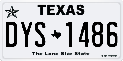 TX license plate DYS1486