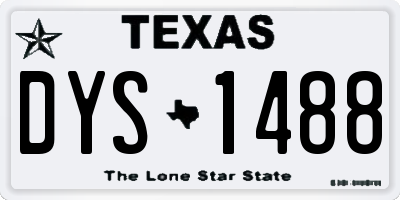 TX license plate DYS1488