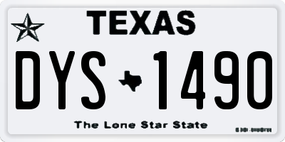 TX license plate DYS1490