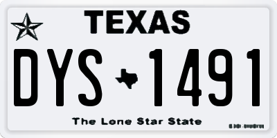 TX license plate DYS1491