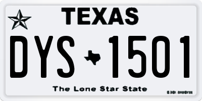 TX license plate DYS1501