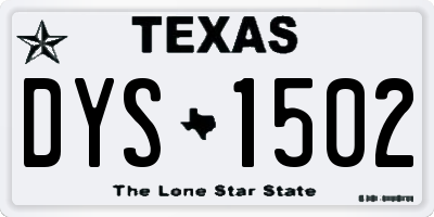 TX license plate DYS1502