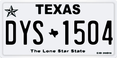TX license plate DYS1504