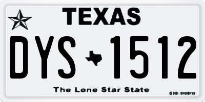 TX license plate DYS1512