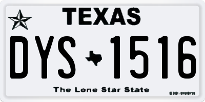 TX license plate DYS1516