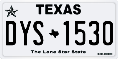 TX license plate DYS1530