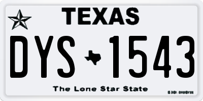 TX license plate DYS1543