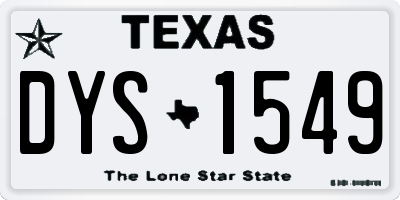 TX license plate DYS1549