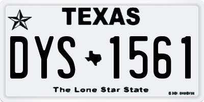 TX license plate DYS1561