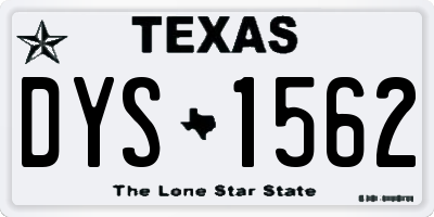 TX license plate DYS1562