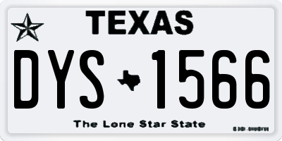 TX license plate DYS1566
