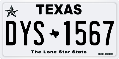 TX license plate DYS1567