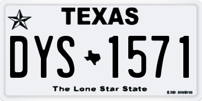 TX license plate DYS1571