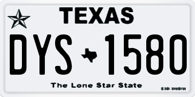 TX license plate DYS1580