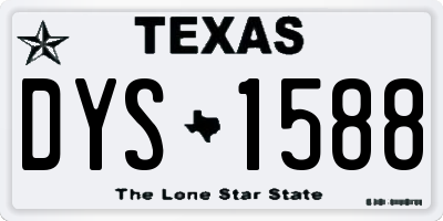 TX license plate DYS1588